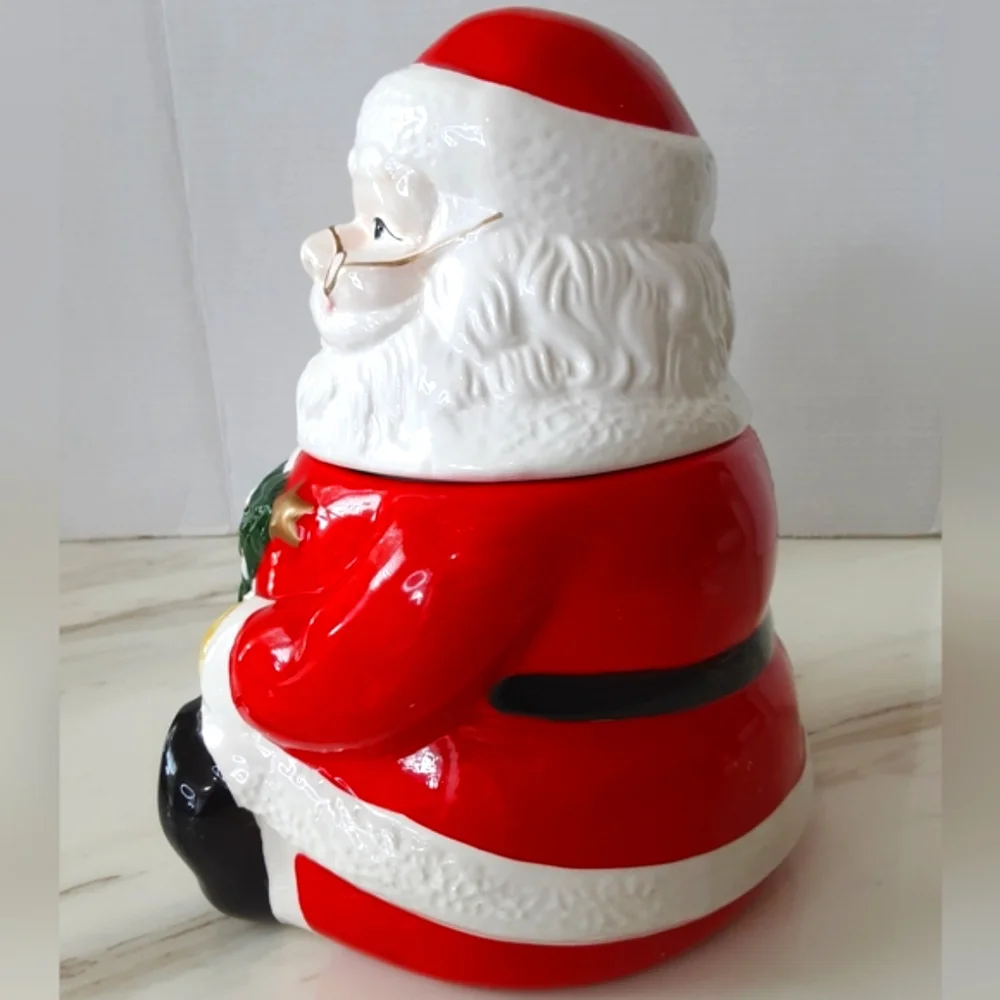 Gibson Sitting Santa Claus Ceramic Granny Core Cookie Jar 11